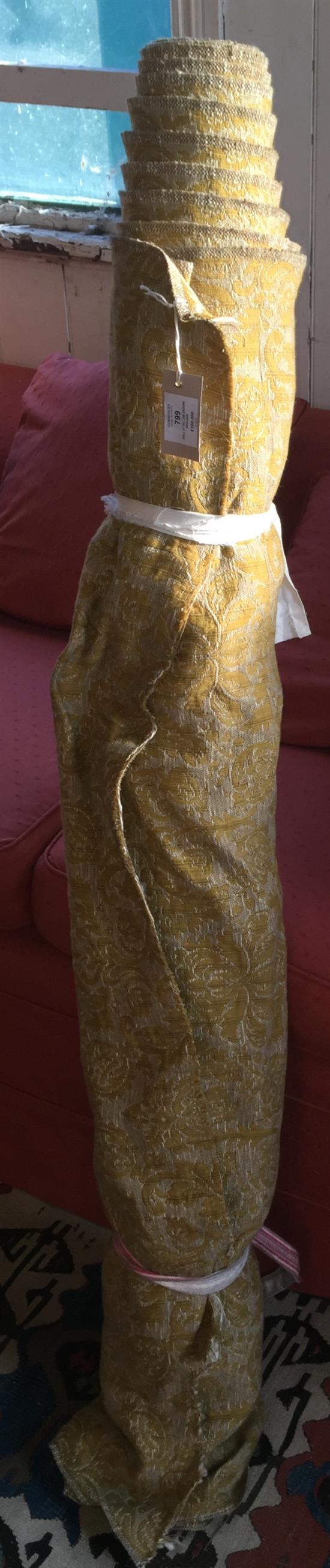 Roll of yellow ground brocade